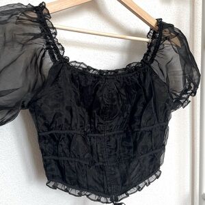 Going Out Top - black corset crop top